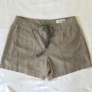 Lands End Linen Cotton Blend Shorts size 10
